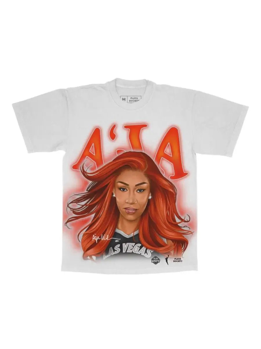 Футболка A'ja Wilson White Las Vegas Aces Player Playa Society — белый