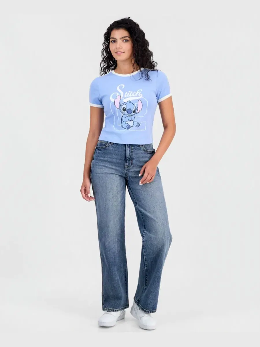 Футболка с коротким рукавом с принтом Stitch Sporty Disney, Lt/Pasblue — изображение 2 из 4