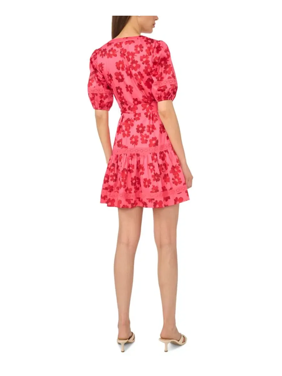 Платье мини с принтом и рукавом-фонарик CeCe, Classic Cherry — изображение 3 из 3