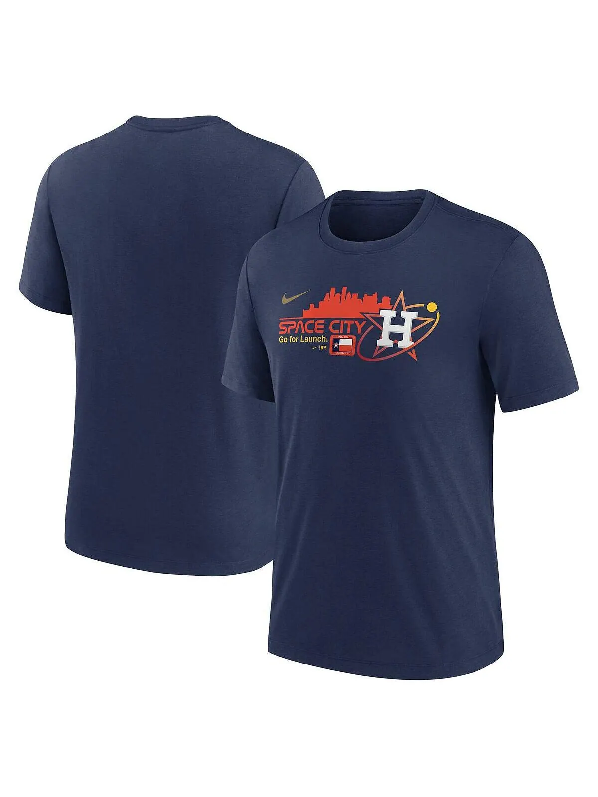 Мужская темно-синяя футболка Tri-Blend Houston Astros City Connect Nike — изображение 1 из 3, темно-синий
