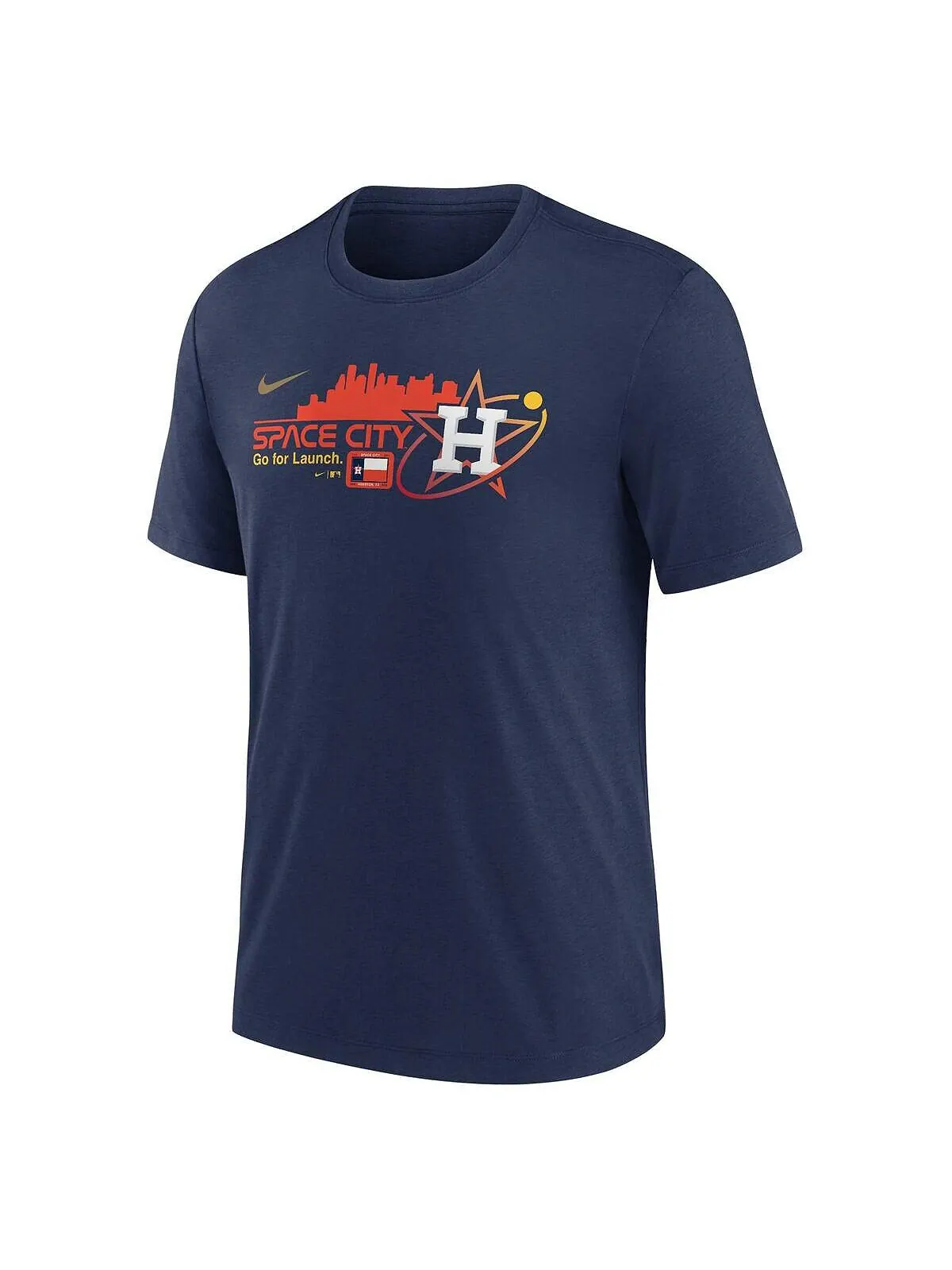 Мужская темно-синяя футболка Tri-Blend Houston Astros City Connect Nike — изображение 2 из 3, темно-синий