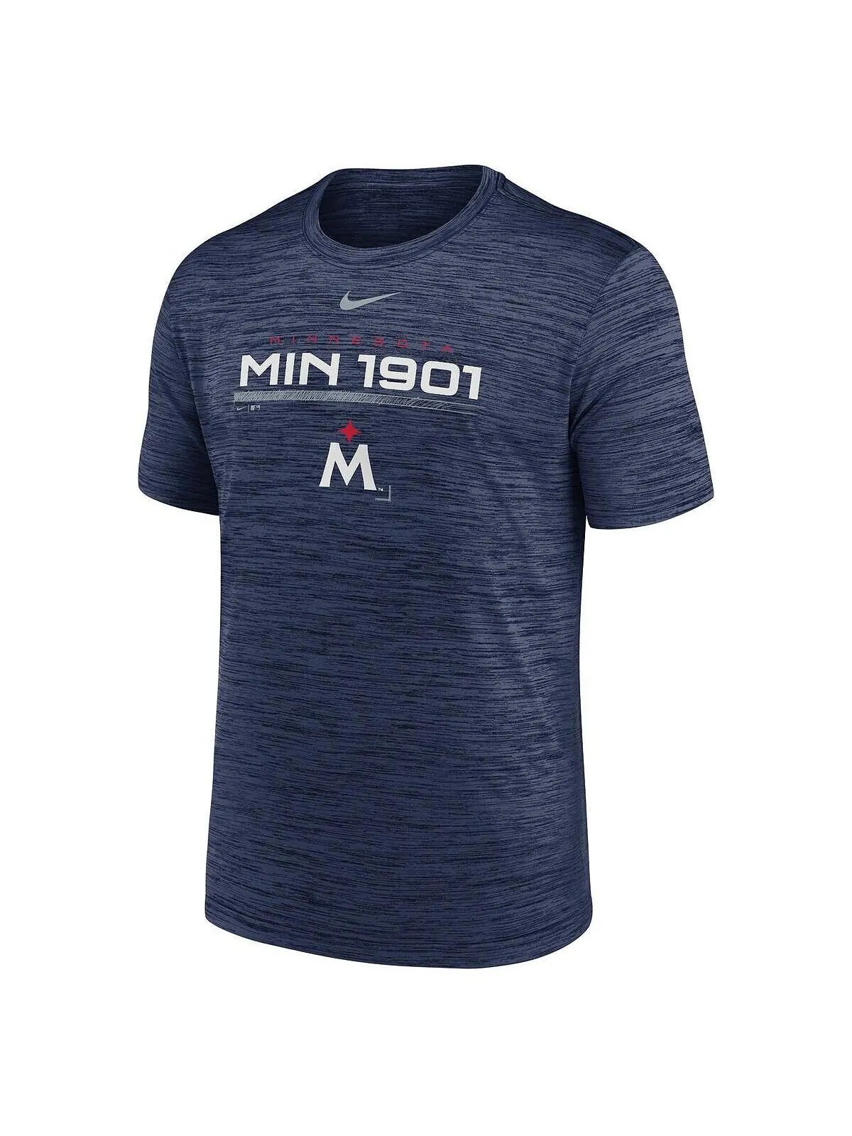 Мужская темно-синяя футболка Minnesota Twins Wordmark Velocity Performance Nike — изображение 3 из 3, темно-синий
