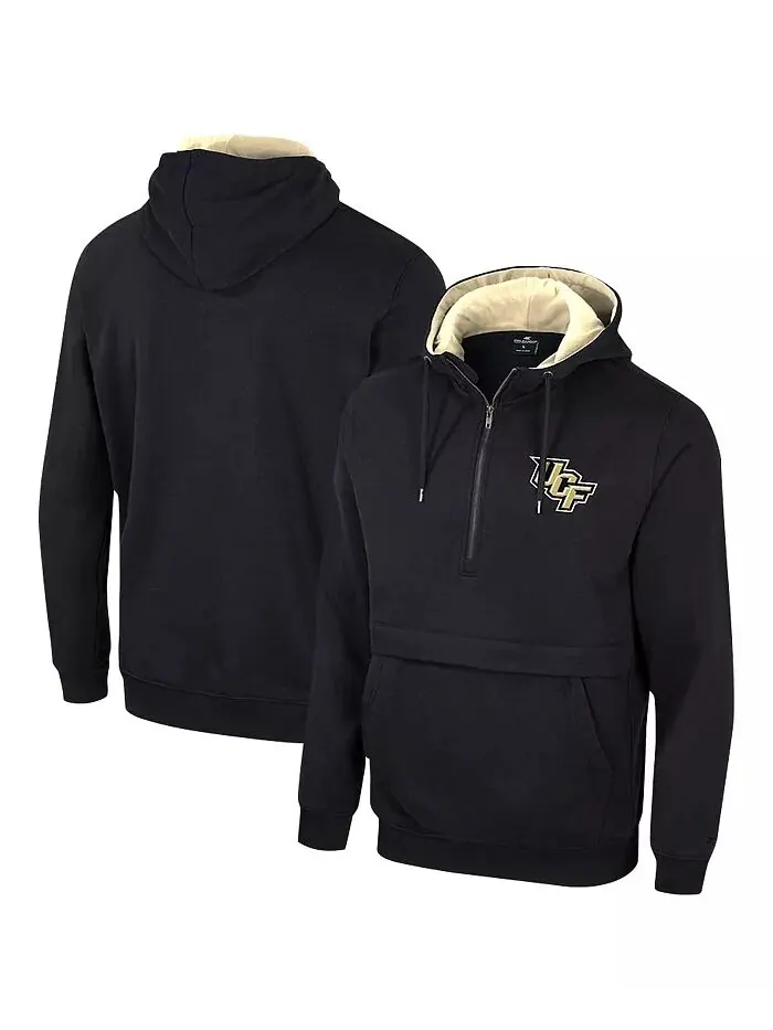 Мужская черная толстовка с капюшоном UCF Knights Team Half-Zip Colosseum