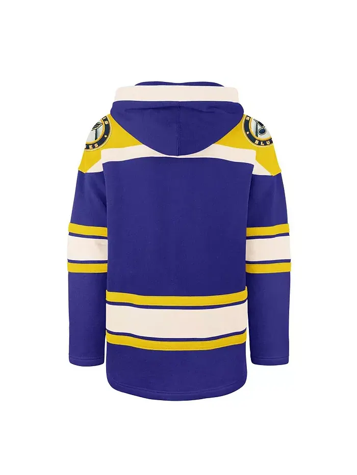 Мужская синяя толстовка с капюшоном St. Louis Blues Superior Lacer '47 Brand — изображение 2 из 3