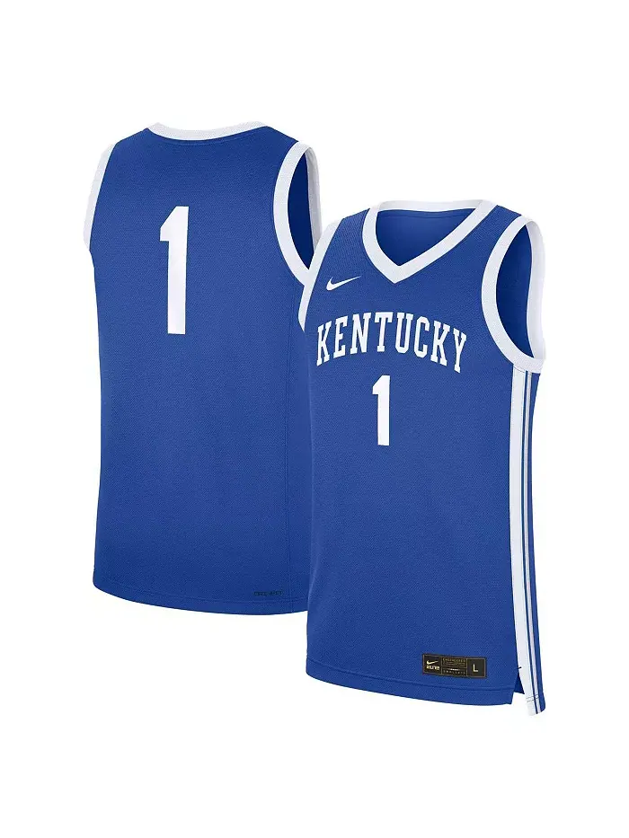 Мужская 1 Royal Kentucky Wildcats Road Replica Jersey Nike — изображение 1 из 3