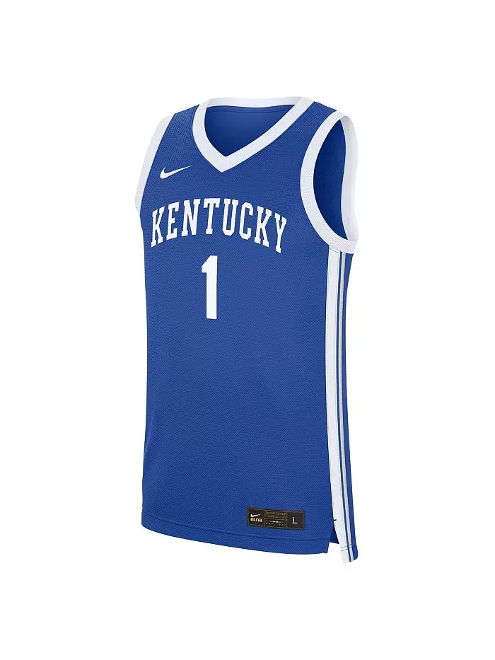 Мужская 1 Royal Kentucky Wildcats Road Replica Jersey Nike — изображение 2 из 3