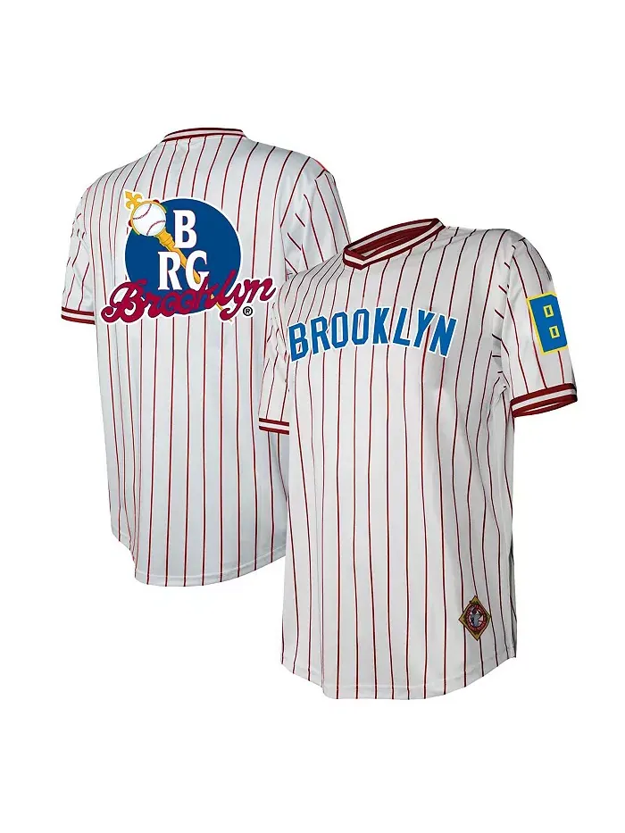 Мужская белая состаренная футболка Brooklyn Royal Giants с V-образным вырезом Stitches