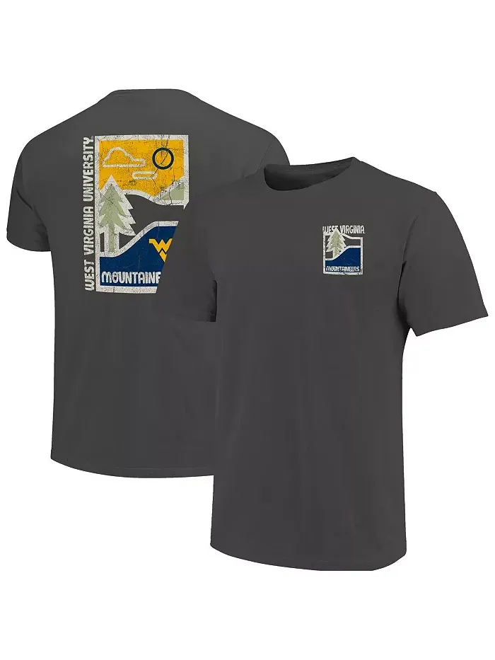 Мужская футболка Comfort Colors с минималистичным принтом West Virginia Mountaineers в цвете — изображение 1 из 3