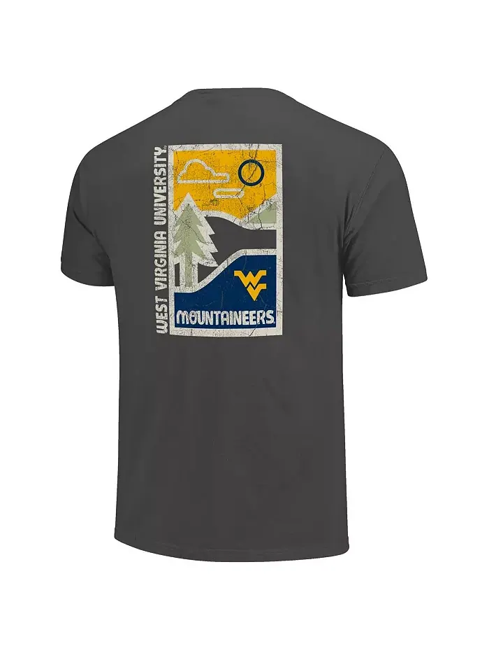 Мужская футболка Comfort Colors с минималистичным принтом West Virginia Mountaineers в цвете — изображение 3 из 3