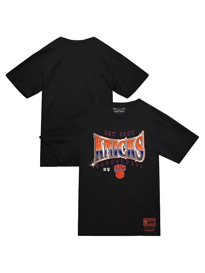 Мужская черная футболка New York Knicks Worldwide Collection Glow Up Mitchell & Ness