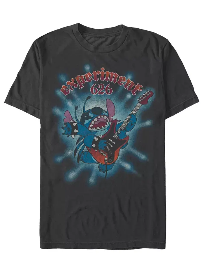 Мужская футболка с коротким рукавом Stitch Rocks Out Lilo Stitch — изображение 1 из 2
