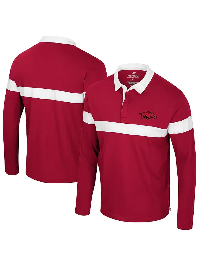 Мужская поло с длинным рукавом Cardinal Arkansas Razorbacks Too Cool for School Colosseum — изображение 1 из 3