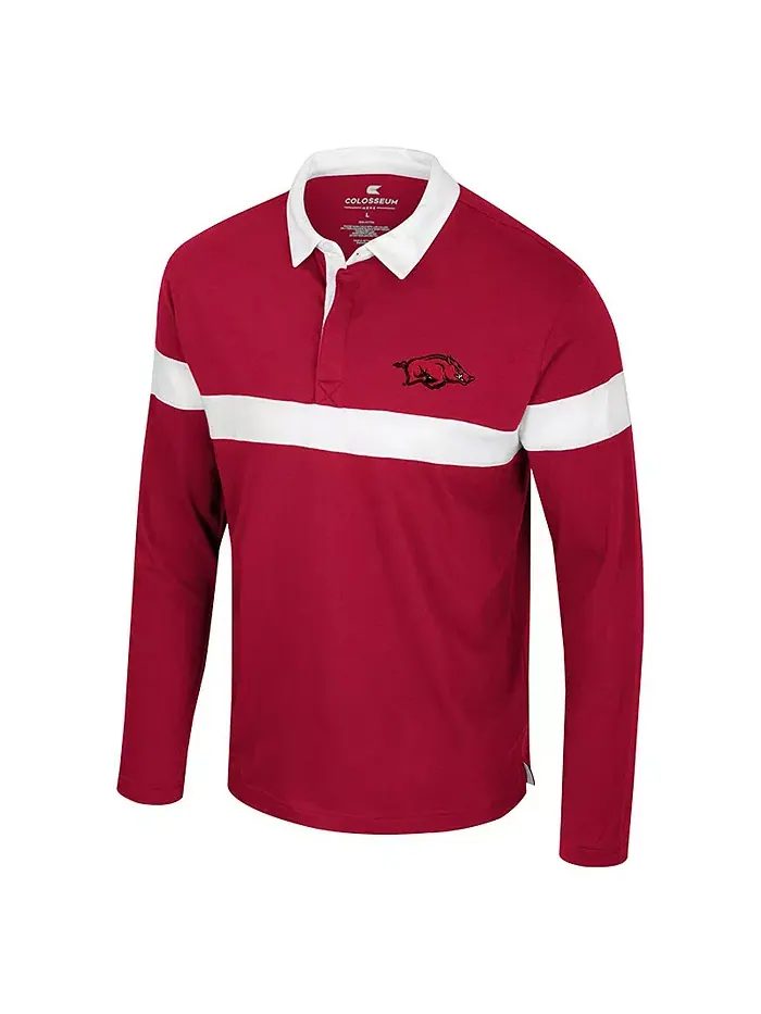Мужская поло с длинным рукавом Cardinal Arkansas Razorbacks Too Cool for School Colosseum — изображение 2 из 3