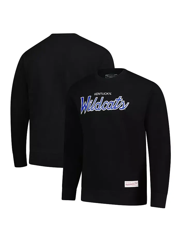 Мужской черный толстовка Kentucky Wildcats Elite Script Mitchell & Ness