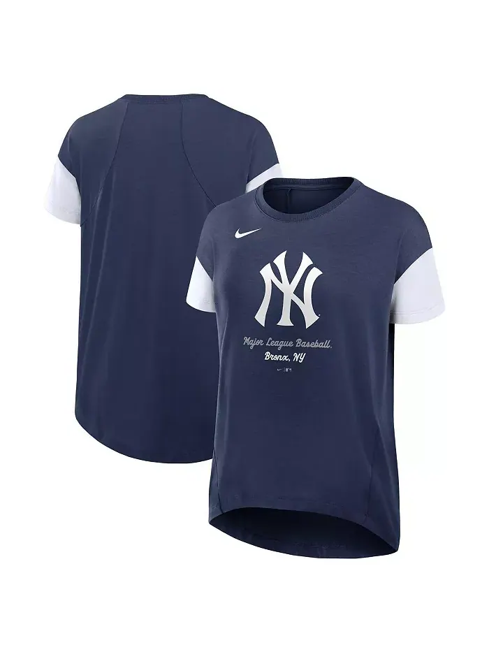 Женская струящаяся футболка Navy New York Yankees Nike — изображение 1 из 3