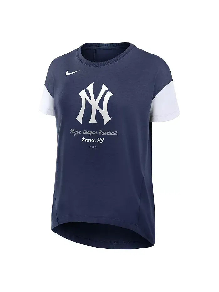 Женская струящаяся футболка Navy New York Yankees Nike — изображение 2 из 3