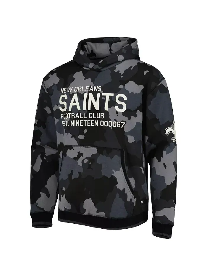 Мужская черная камуфляжная толстовка New Orleans Saints с капюшоном The Wild Collective — изображение 3 из 3