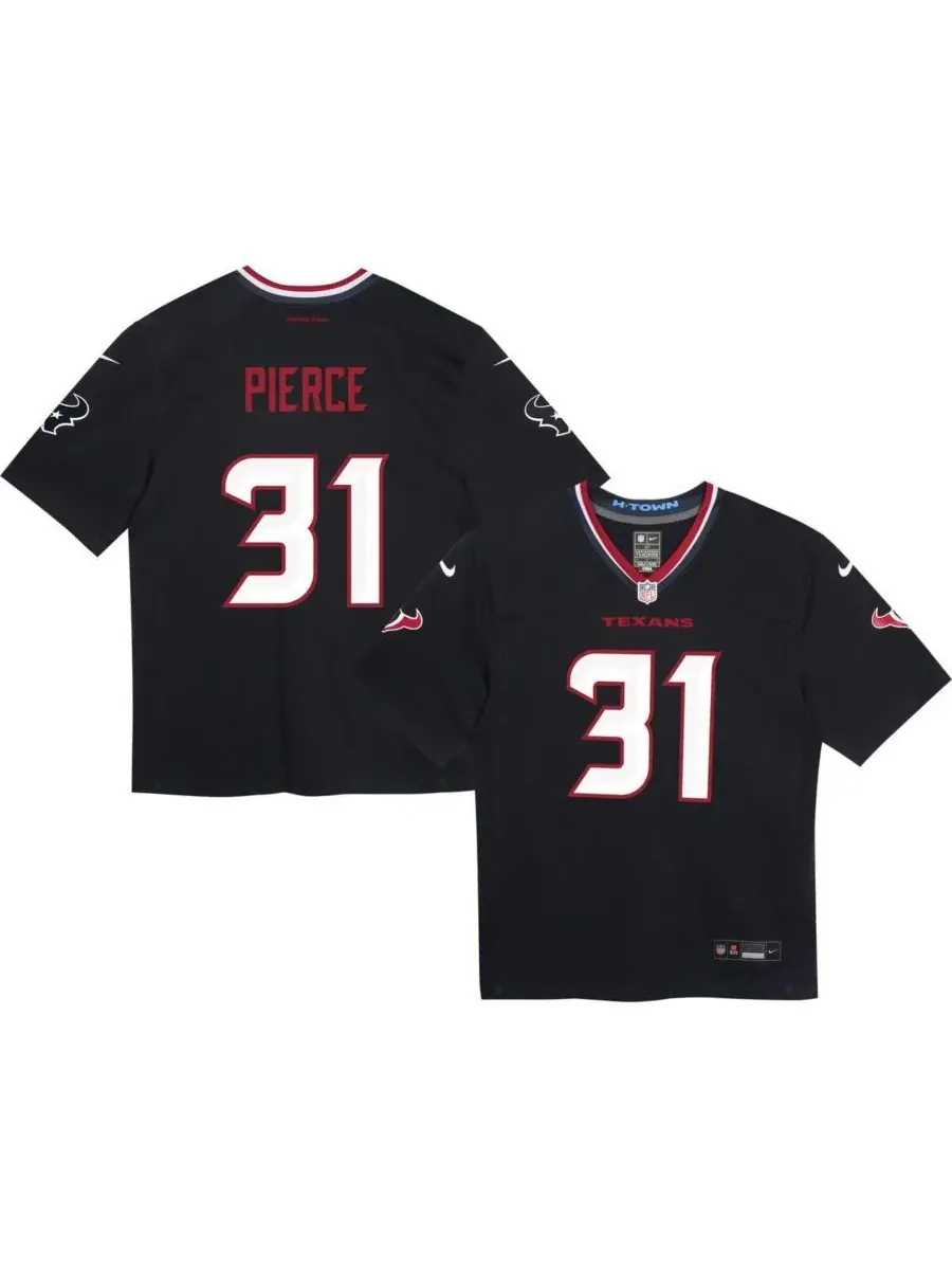Nike Детская игровая футболка Dameon Pierce Navy Houston Texans для мальчиков и девочек — изображение 1 из 3, темно-синий