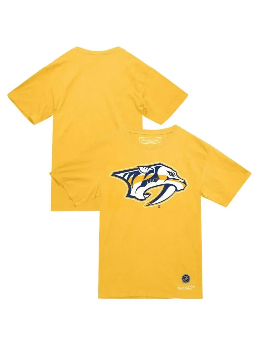Mitchell & Ness Мужская золотая футболка Nashville Predators Heritage — изображение 1 из 3, золото