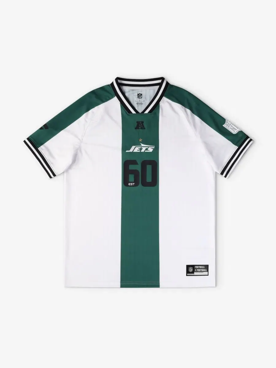 Футболка-поло с V-образным вырезом New York Jets Football x Football Fanatics — изображение 1 из 5, белый
