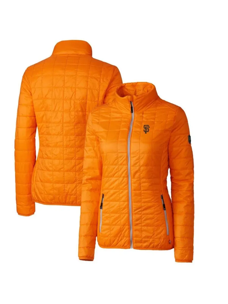 Женская оранжевая пуховая куртка San Francisco Giants Rainier PrimaLoft Eco на молнии Cutter & Buck