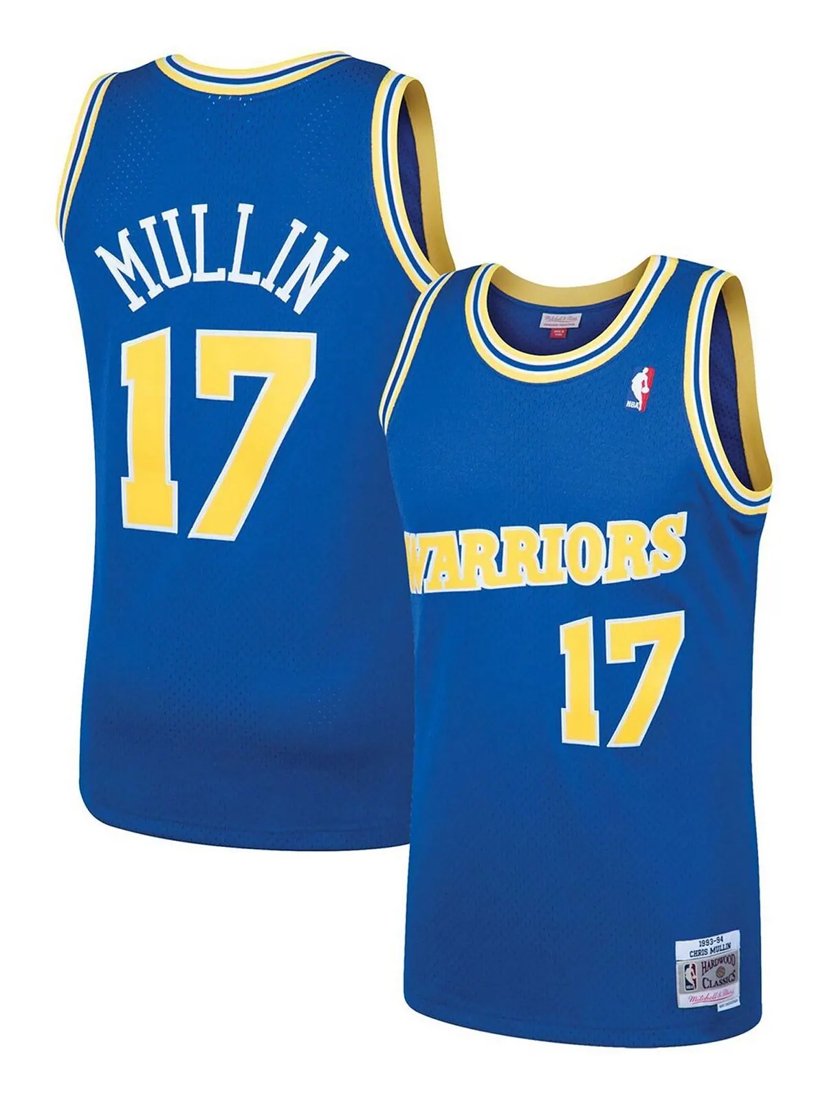 Мужская футболка chris mullin royal golden state warriors 1993-94 hardwood classics swingman player