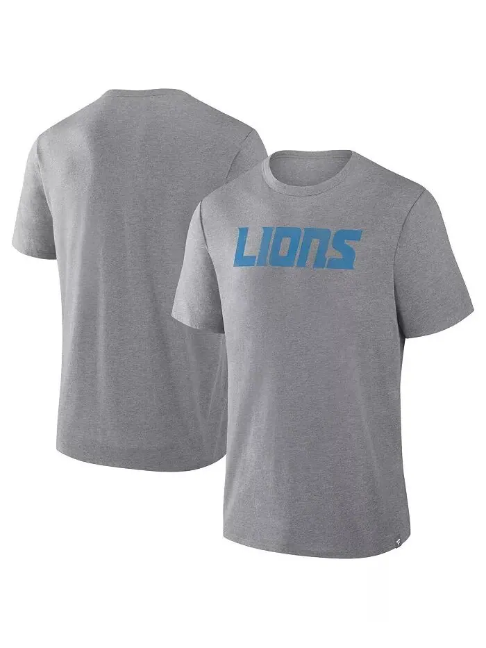 Футболка мужская, серо-лиловая, Detroit Lions, Tri-Blend Fanatics — изображение 1 из 5