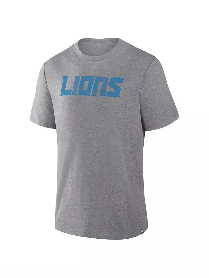 Футболка мужская, серо-лиловая, Detroit Lions, Tri-Blend Fanatics — изображение 2 из 5