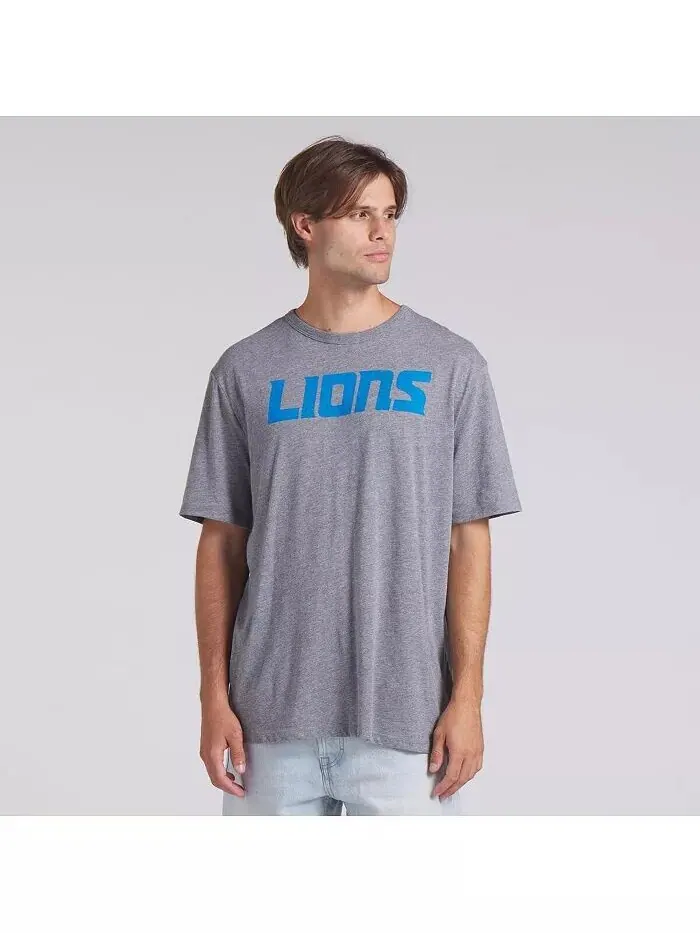 Футболка мужская, серо-лиловая, Detroit Lions, Tri-Blend Fanatics — изображение 5 из 5
