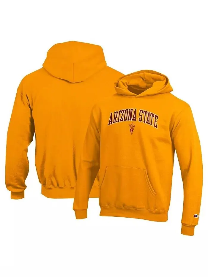 Толстовка с капюшоном Big Boys and Girls Gold Arizona State Sun Devils Campus Champion