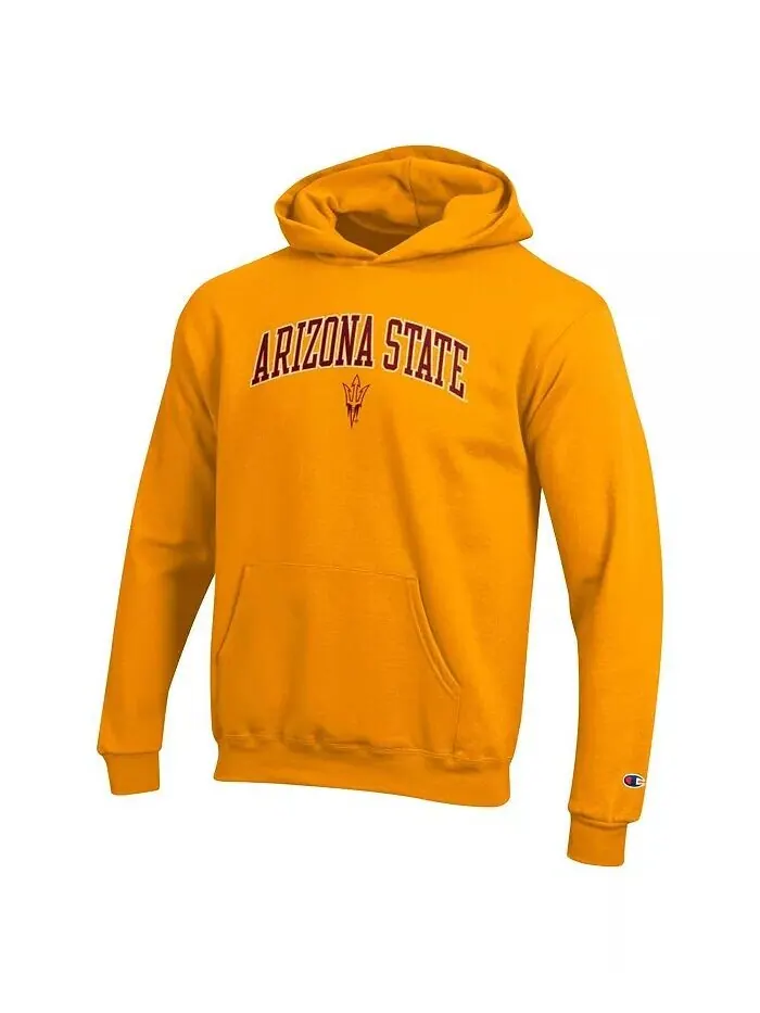 Толстовка с капюшоном Big Boys and Girls Gold Arizona State Sun Devils Campus Champion — изображение 2 из 3