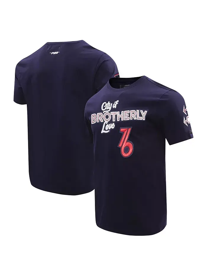 Мужская футболка Philadelphia 76ers City Edition 2023 в синем цвете Pro Standard