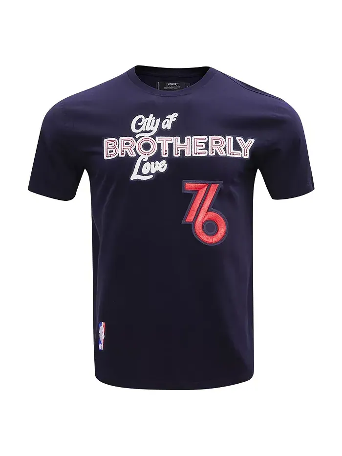 Мужская футболка Philadelphia 76ers City Edition 2023 в синем цвете Pro Standard — изображение 3 из 4