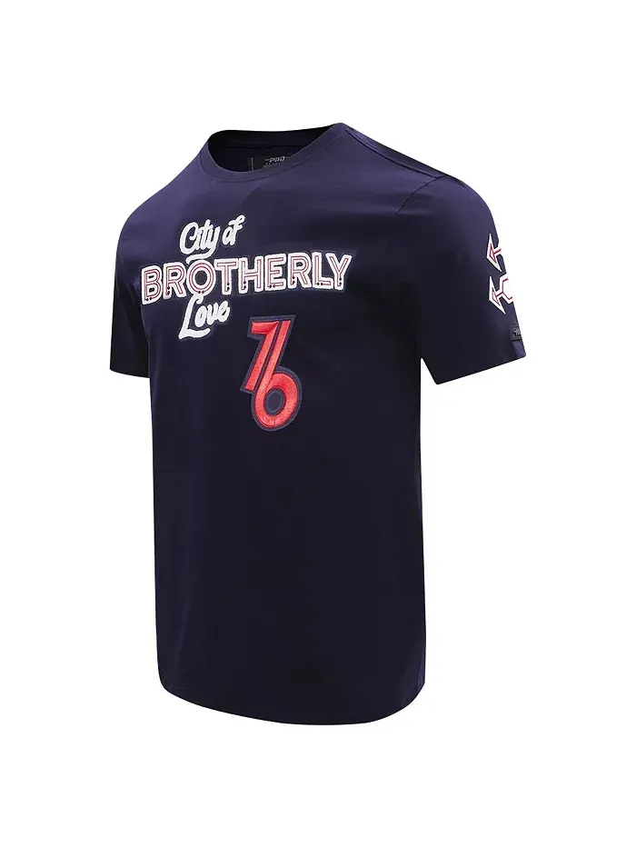 Мужская футболка Philadelphia 76ers City Edition 2023 в синем цвете Pro Standard — изображение 4 из 4