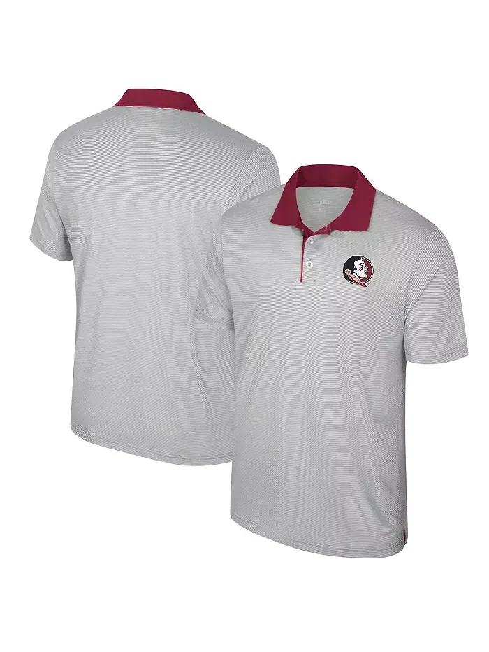 Мужская серая полосатая поло Florida State Seminoles Big Tall Tuck Colosseum — изображение 1 из 3