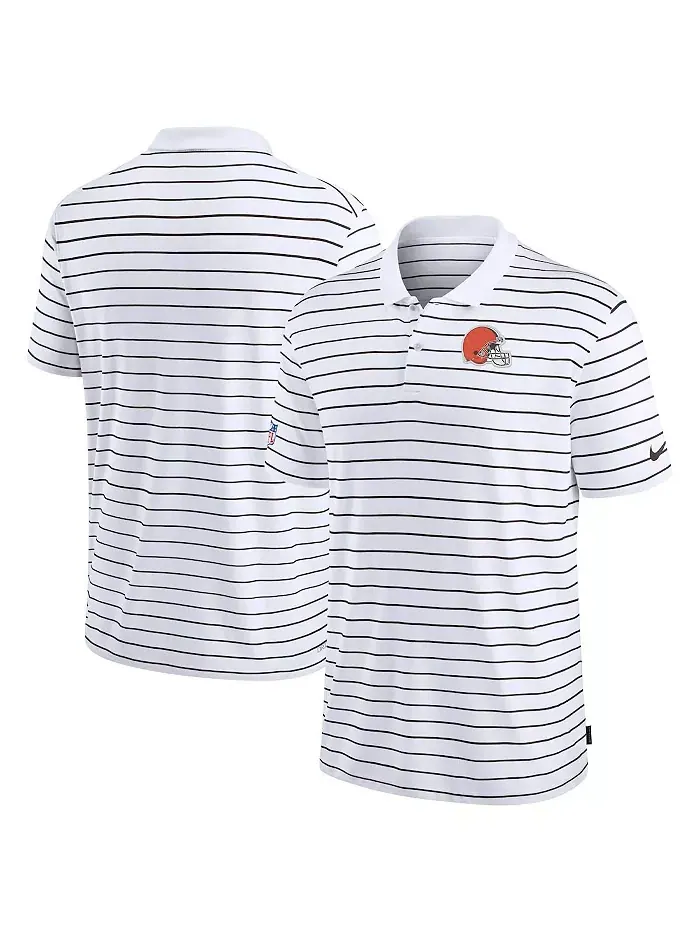 Мужская белая поло Cleveland Browns Sideline Lock Up Victory Performance Nike — изображение 1 из 3