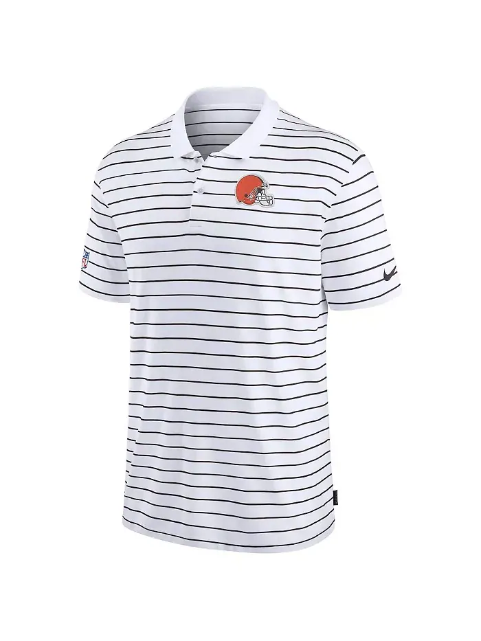 Мужская белая поло Cleveland Browns Sideline Lock Up Victory Performance Nike — изображение 2 из 3