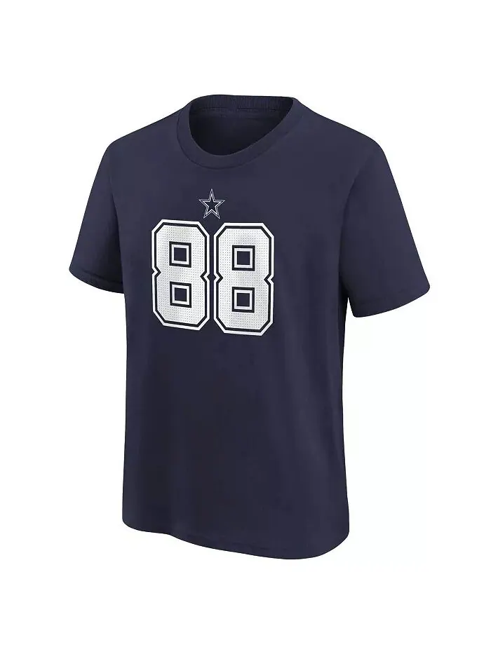 Футболка с именем и номером игрока CeeDee Lamb Navy Dallas Cowboys для мальчиков и девочек — изображение 2 из 3