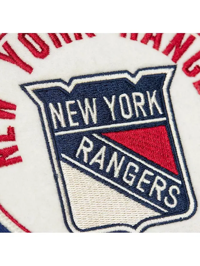 Мужская синяя хлопковая куртка New York Rangers Vintage Coaches с молнией Mitchell & Ness — изображение 4 из 5