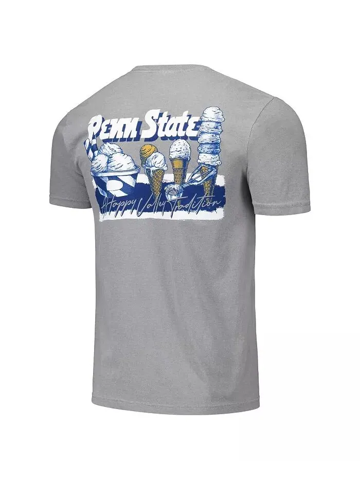 Мужская и женская серая футболка Penn State Nittany Lions Hyper Local Creamery с шахматным узором — изображение 2 из 3