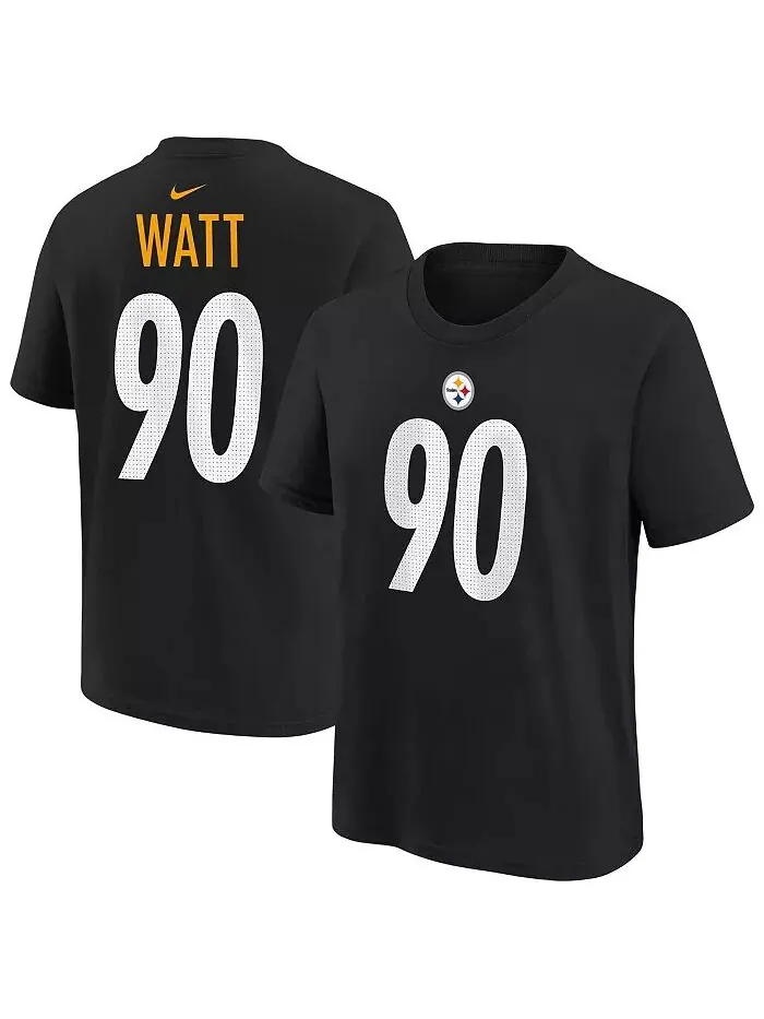 Футболка с именем игрока и номером TJ Watt из команды Big Boys and Girls Pittsburgh Steelers Nike — изображение 1 из 3