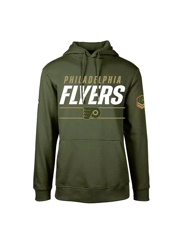 Мужская оливковая толстовка с капюшоном Philadelphia Flyers Podium Fleece LevelWear