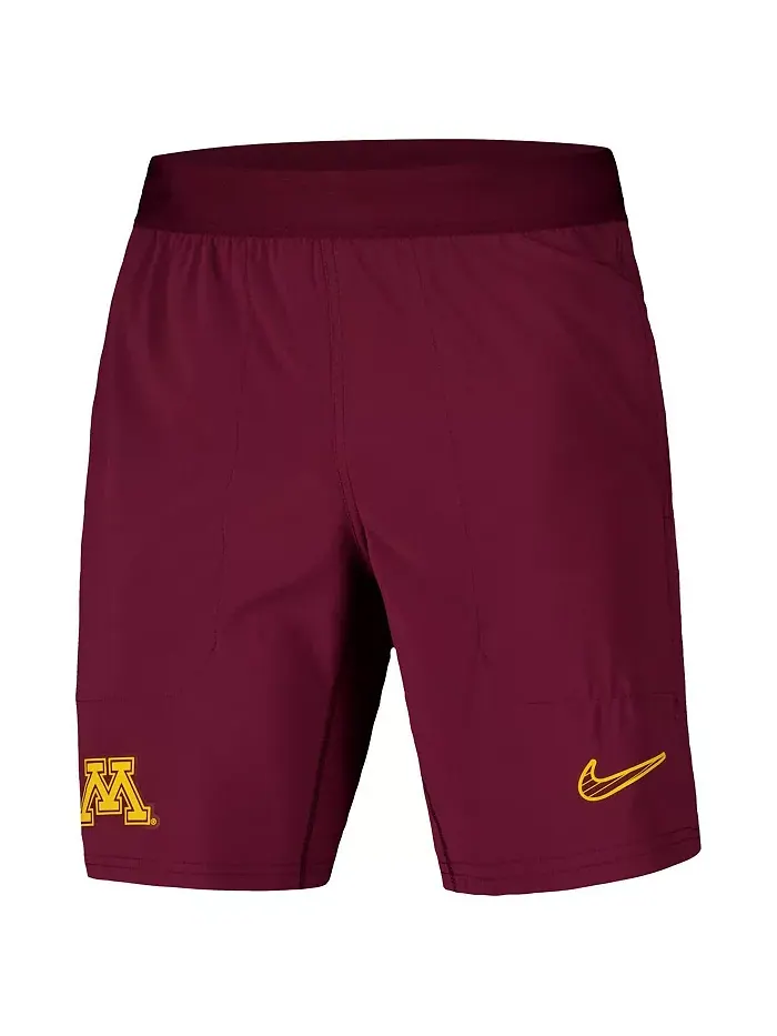 Мужские бордовые шорты Minnesota Golden Gophers 2024/25 Sideline Performance Woven Nike — изображение 2 из 3