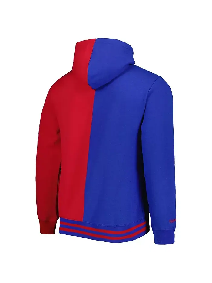 Мужская худи Philadelphia 76ers Hardwood Classics Split цвета королевского красного Mitchell & Ness — изображение 2 из 3
