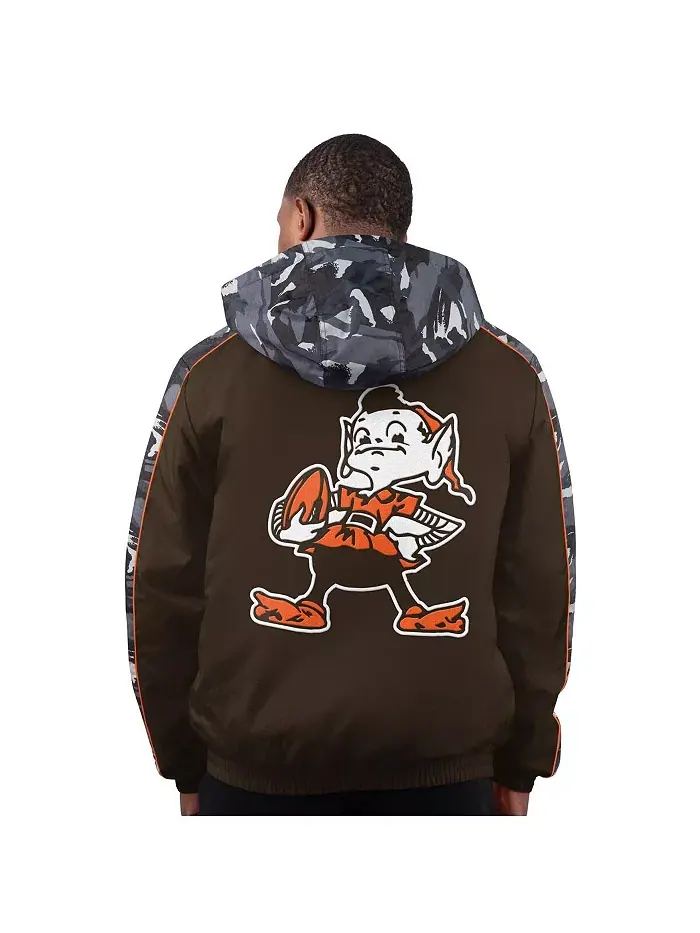 Мужская коричневая толстовка-куртка Cleveland Browns Thursday Night Gridiron на молнии Starter — изображение 2 из 2