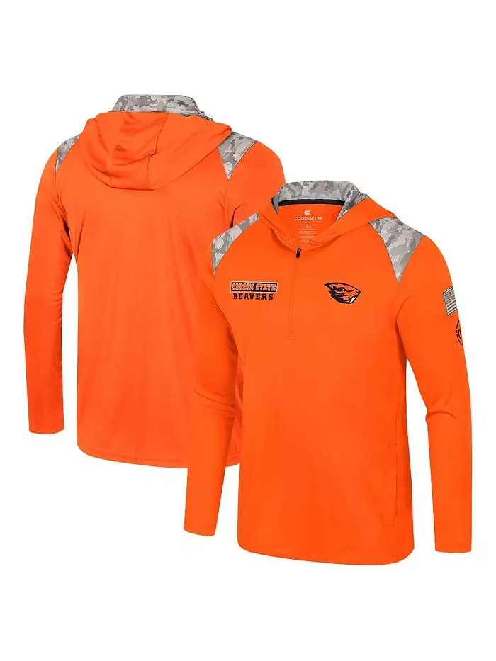 Мужская оранжевая толстовка-куртка Oregon State Beavers OHT Military Appreciation с молнией на — изображение 1 из 3