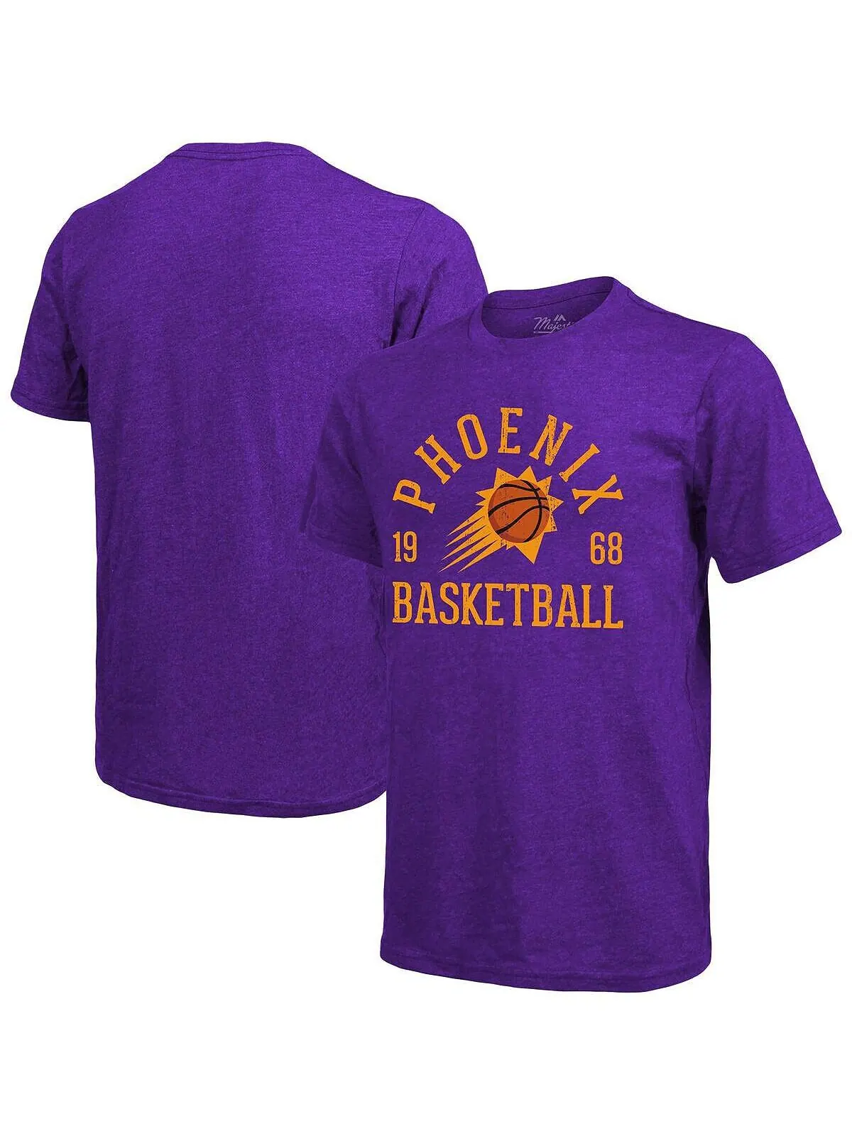 Мужская футболка с фиолетовым принтом Phoenix Suns Ball Hog Hog Tri-Blend Majestic — изображение 1 из 3, фиолетовый