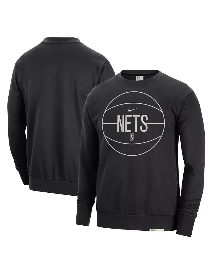 Мужская черная толстовка Brooklyn Nets 2023/24 Authentic Standard Issue Travel Performance Pullover