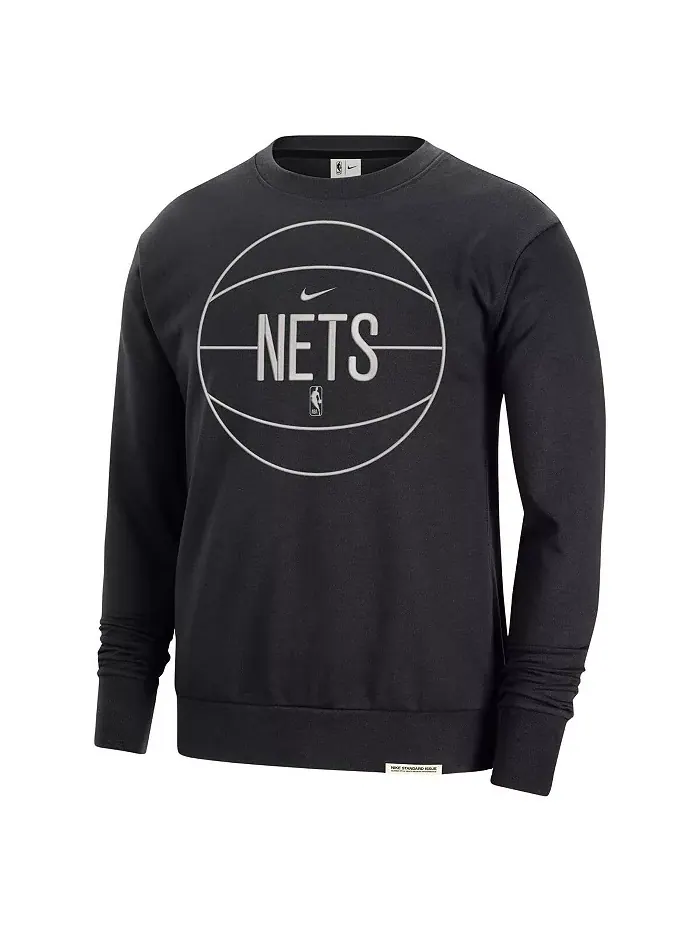 Мужская черная толстовка Brooklyn Nets 2023/24 Authentic Standard Issue Travel Performance Pullover — изображение 3 из 3