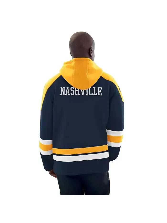 Мужская синяя/золотая худи Nashville Predators с хоккейной тематикой Starter — изображение 2 из 2